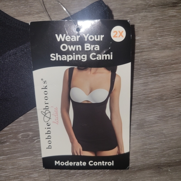 Bobbie Brooks Wear Your Own Bra Shaping‎ cami-black- womens 2x - Picture 2 of 6